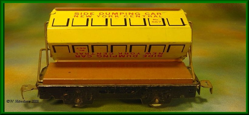 NYC Side Dump Car with Brown Plartform